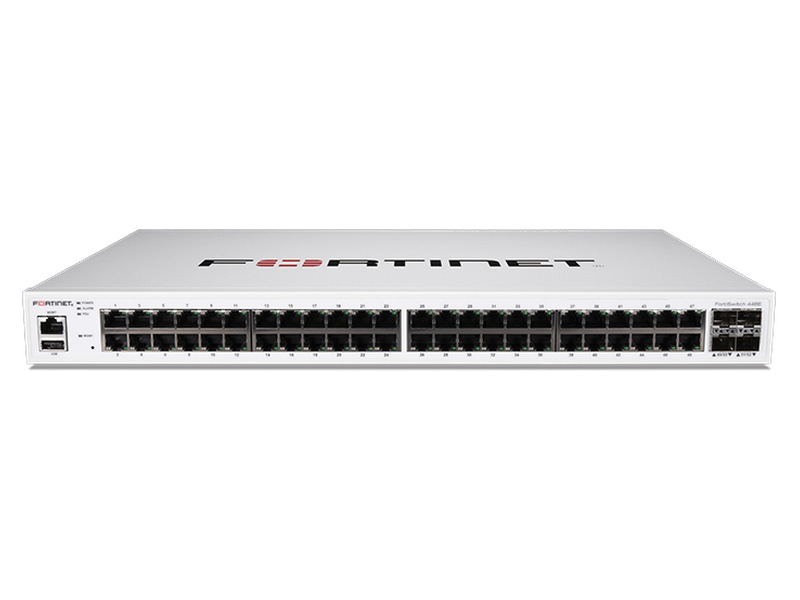 Fortinet FortiSwitch 448E — 48× Gigabit + 10GE uplinks