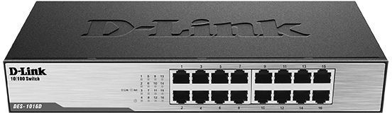 Коммутатор D-Link DES-1016D/H1A 16x100Мбит/с неуправляемый