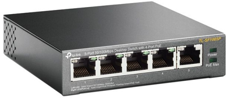 Коммутатор TP-Link TL-SF1005P (L2) 5x100Мбит/с 4PoE 58W неуправляемый