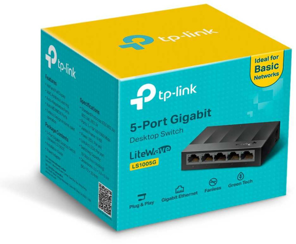 Коммутатор TP-Link LS1005G (L2) 5x1Гбит/с неуправляемый