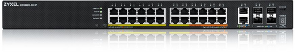 Коммутатор Zyxel XGS2220-30HP-EU0101F (L3) 24x1Гбит/с 2x10Гбит/с 4SFP+ 16PoE+ 8PoE++ 400W управляемый