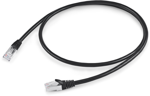 Патч-корд Buro STP 4 пары cat7 CCA molded 1м черный RJ-45 (m)-RJ-45 (m)