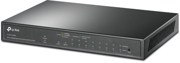 Коммутатор TP-Link TL-SG1210MPE (L2) 10x1Гбит/с 1xКомбо(1000BASE-T/SFP) 8PoE+ 123W настраиваемый