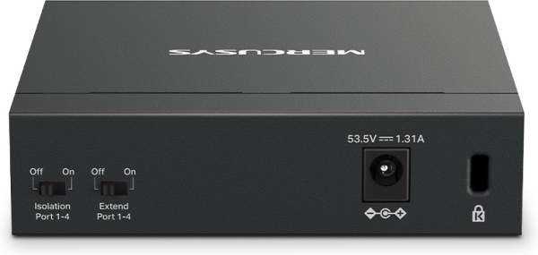 Коммутатор Mercusys MS105GP (L2) 5x1Гбит/с 4PoE+ 65W неуправляемый