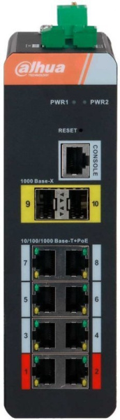 Коммутатор Dahua DH-IS4210-8GT-120 (L2) 8x1Гбит/с 2SFP 8PoE 120W управляемый
