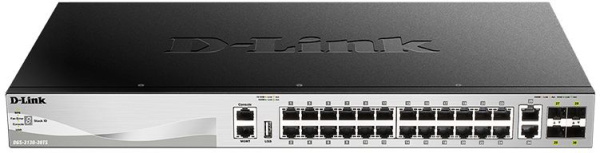 Коммутатор D-Link DGS-3130-30TS/B1A (L3) 24x1Гбит/с 2x10Гбит/с 4xКомбо(10GBase-T/SFP+) 4SFP+ управляемый