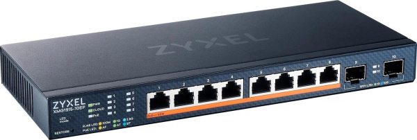 Коммутатор Zyxel XMG1915-10EP-EU0101F (L2+) 8x2.5Гбит/с 2SFP+ 8PoE++ 130W управляемый