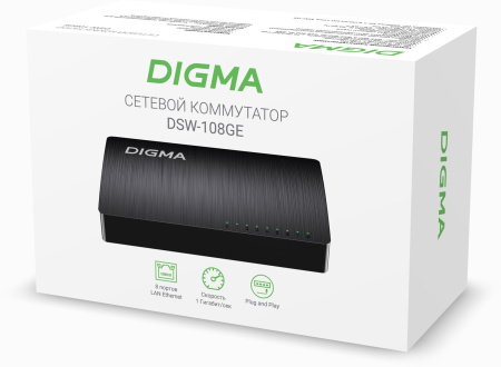 Коммутатор Digma DSW-108GE 8x1Гбит/с неуправляемый