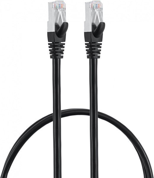 Патч-корд Buro STP 4 пары cat7 CCA molded 1м черный RJ-45 (m)-RJ-45 (m)