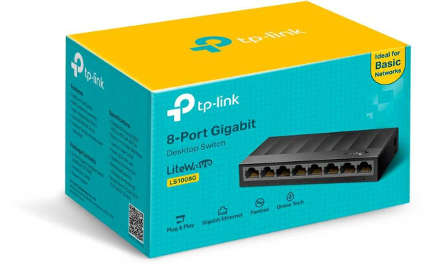 Коммутатор TP-Link LS1008G (L2) 8x1Гбит/с неуправляемый