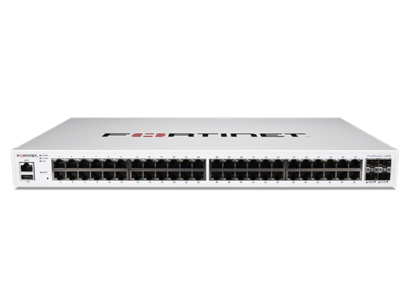 Fortinet FortiSwitch 448E — 48× Gigabit + 10GE uplinks