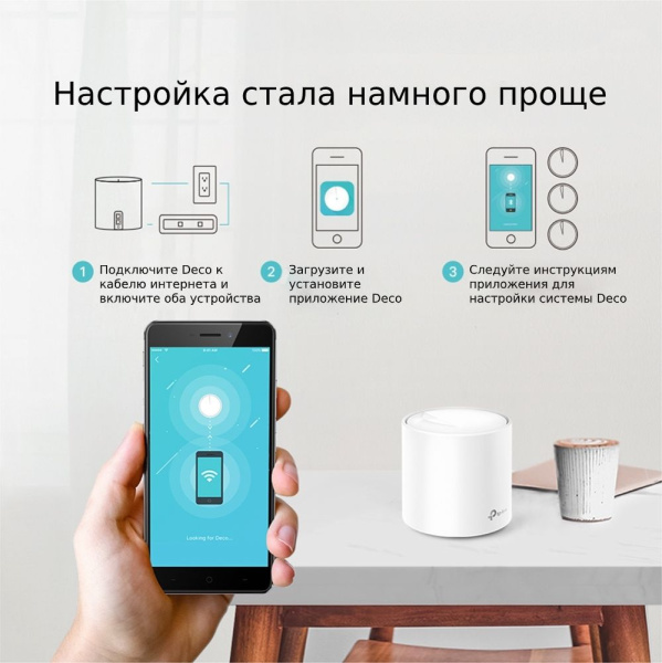Бесшовный Mesh роутер TP-Link Deco X20 (2-PACK) (DECO X20(2-PACK)) AX1800 10/100/1000BASE-TX белый (упак.:2шт)