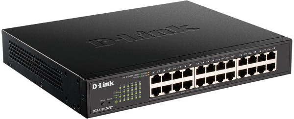 Коммутатор D-Link DGS-1100-24PV2/A (L2) 24x1Гбит/с 12PoE+ 100W управляемый