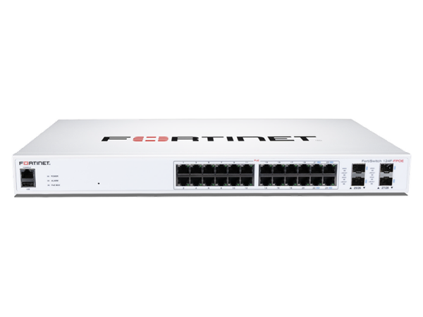 Fortinet FortiSwitch 124F-FPOE — 24× Gigabit PoE+