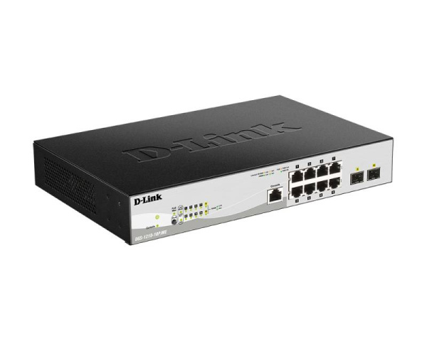Коммутатор D-Link DGS-1210-10P/ME/B1A 8x1Гбит/с 2SFP 8PoE управляемый