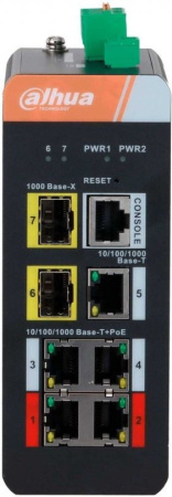 Коммутатор Dahua DH-IS4207-4GT-120 (L2) 2SFP 4PoE 120W управляемый