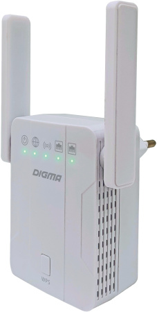 Повторитель беспроводного сигнала Digma D-WR300 N300 10/100BASE-TX/Wi-Fi белый (упак.:1шт)