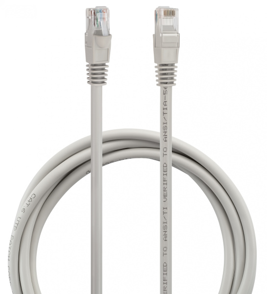 Патч-корд Buro UTP 4 пары cat6 CCA molded 2м серый RJ-45 (m)-RJ-45 (m)